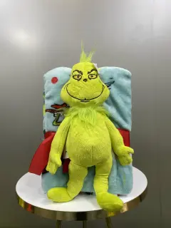MANTA CON PELUCHE GRINCH 102X127CM