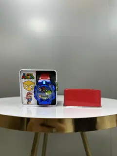 RELOJ MARIO Y YOSHI AZUL