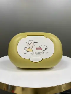 DISPENSADOR DE TOALLAS HUMEDAS SNOOPY AMARILLO