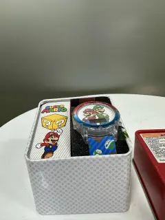 RELOJ MARIO Y LUIGI TRANSPARENTE