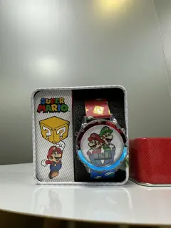 RELOJ MARIO Y LUIGI TRANSPARENTE