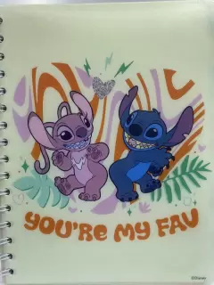 LIBRETA CON SEPARADORES STITCH Y ANGEL
