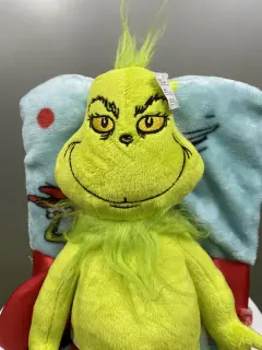 MANTA CON PELUCHE GRINCH 102X127CM