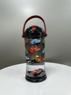 BOTELLA CON PITILLO GOMA GLITTER CARS